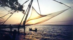 Cheena vala (Chinese fishing nets); Kochi is the only place outside of China where these fishing structures are used.