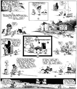 Ignatz Mouse resolves not to throw any more bricks at Krazy. Temptation follows him at every turn, and ultimately he finds a loophole to indulge his passion. Sunday, January 6, 1918.Click image to enlarge.