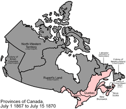 Evolution of the borders and names of Canada's provinces and territories.