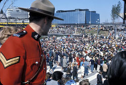 The Royal Canadian Mounted Police, seen here at Expo 67, are the federal and national police force of Canada and an international icon.