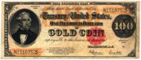 Representative money like this 1922 US $100 gold note could be exchanged by the bearer for its face value in gold.