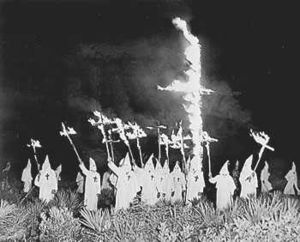Members of the second Ku Klux Klan at a rally in 1922.