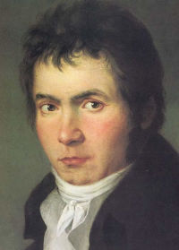 Ludwig van Beethoven:  detail of an 1804 portrait by W.J. Mähler