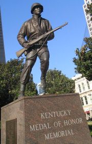 A statue in Louisville, Kentucky honors MOH recipients from Kentucky.