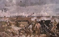 The Battle of Vimy Ridge after a painting by Richard Jack. Canadian War Museum.