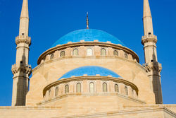 The domes of the Khatem Al Anbiyaa Mosque in Beirut, Lebanon