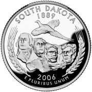 Mount Rushmore as depicted on the South Dakota state quarter