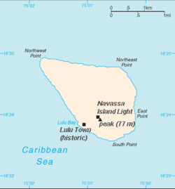 Navassa Island map from The World Factbook