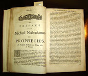 Copy of Garencières' 1672 English translation of the Propheties, located in The P.I. Nixon Medical History Library of The University of Texas Health Science Center at San Antonio.