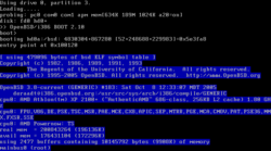 OpenBSD 3.8-current booting. 3.8 saw security changes to the malloc function