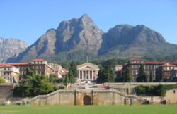 The University of Cape Town's main campus with Devil's Peak behind it