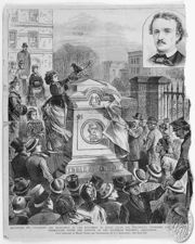 Edgar Allan Poe's reburial celebration on November 17, 1875 at Westminster graveyard.