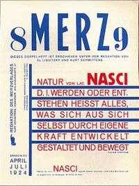 Cover of Merz magazine vol 2, No.8, 1924. See also the back cover