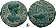 Coin minted by Elegabalus to celebrate Legio III Gallica, which supported Elagabalus bid for power.