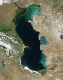Caspian Sea - The Caspian Sea viewed from orbit