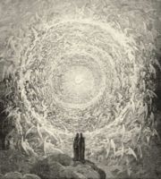 Dante and Beatrice gaze upon the highest Heaven; from Gustave Doré's illustrations to the Divine Comedy Paradiso Canto 31