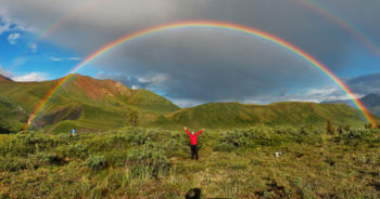 Full featured rainbow in Wrangell-St. Elias National Park, Alaska.