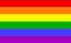 The rainbow flag is an international gay and lesbian symbol.