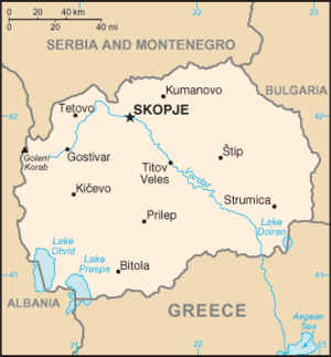 Map of the Republic of Macedonia