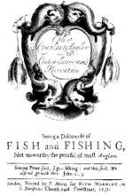 Title page to Walton's The Compleat Angler, or the Contemplative man's Recreation.