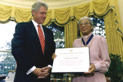 Rosa Parks and U.S. President Bill Clinton