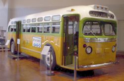 The No. 2857 (GM serial number 1132, coach ID #2857) bus, which Rosa Parks was riding on before she was arrested, is now a museum exhibit at the Henry Ford Museum.