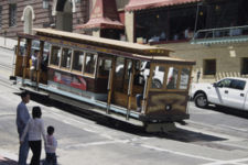 A cable car climbing Nob Hill