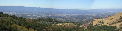 Looking west over northern San Jose (downtown is at far left) and other parts of Silicon Valley. See an up-to-the-minute view of San Jose from the Mount Hamilton web camera. http://mthamilton.ucolick.org/hamcam/