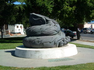 Plumed Serpent statue in Plaza de César Chávez