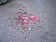 A Sarajevo Rose marking where people were killed by a mortar explosion