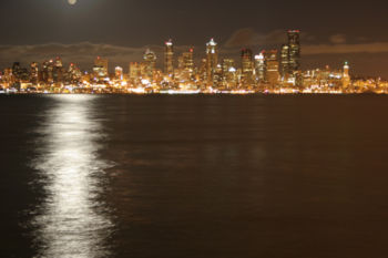 Downtown Seattle at night