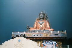 Statue of Guru Rinpoche, the patron saint of Sikkim. The statue in Namchi is the tallest statue of the saint in the world at 118 feet.