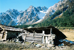 The Himalayan mountain range in North Sikkim.