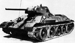 T-34 Model 1942. Note the different turret shape from the Model 1943's (top of page).