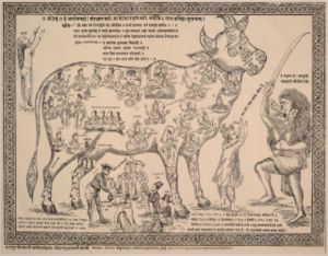 A religious illustration from 1890 by the Nagpur Cow Protection League.