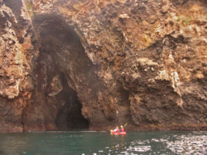 Painted Cave, one of the world's largest sea caves, Santa Cruz Island, California