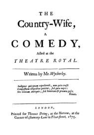 The first edition of The Country Wife.
