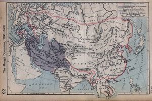 Map of the Timurid Empire in 1405 (In Grey)