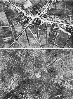 Passchendaele village, before and after the 3rd Battle of Ypres