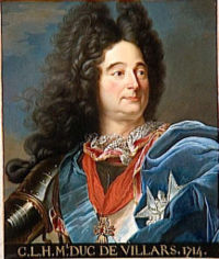 Marshal Villars (1653-1734) rescued the French fortunes in the War of the Spanish Succession. Villars, along with Turenne and Luxembourg, was one of Louis's greatest battlefield generals.