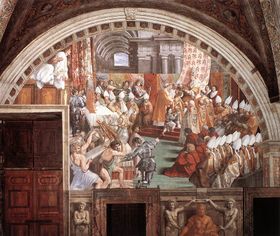 The Coronation of Charlemagne, by assistants of Raphael.