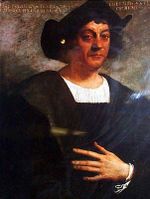 Christopher Columbus, conjectural image by Sebastiano del Piombo in the Gallery of Illustrious Men (Corridoio Vasariano), Uffizi, Florence.