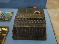 Enigma machine on display in Warsaw.