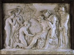 A relief of the death of Epaminondas, by David d'Angers.