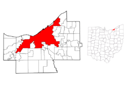 Location in Cuyahoga County, Ohio, USA