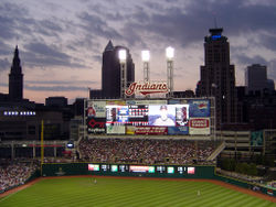 Jacobs Field, home of the Cleveland Indians, features the largest scoreboard in North America.