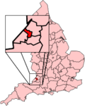 Bristol shown within England