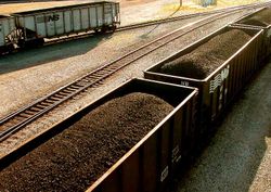 Coal rail cars in Ashtabula, Ohio