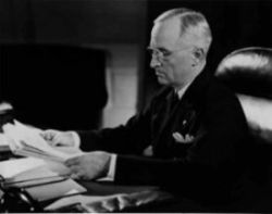 Truman delivering the Truman Doctrine on March 12, 1947