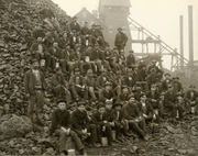 Miners at the Tamarack Mine in Copper Country, Michigan, USA in 1905